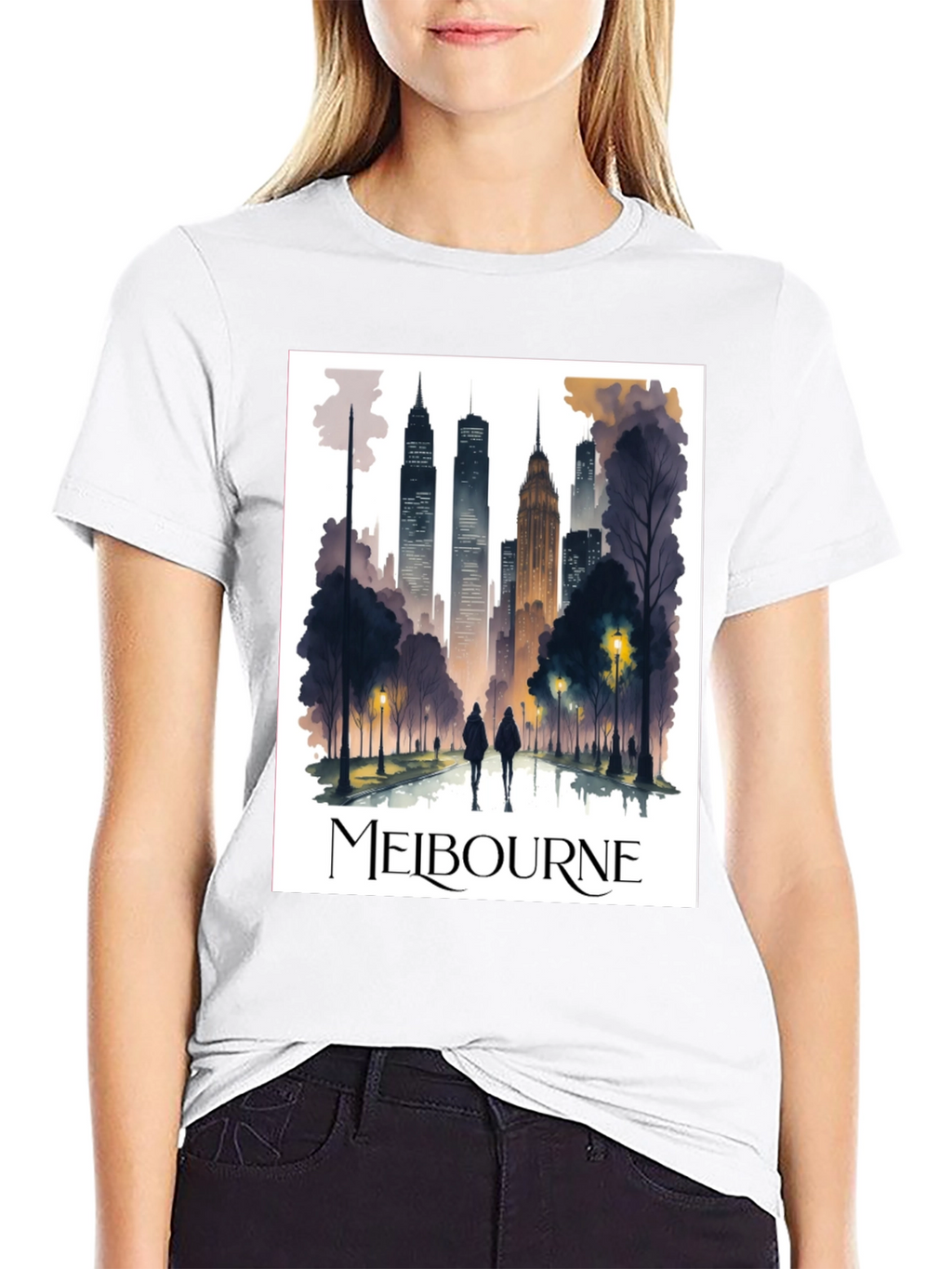 Melbourne Skyline Graphic Tee - Stylish Urban Design