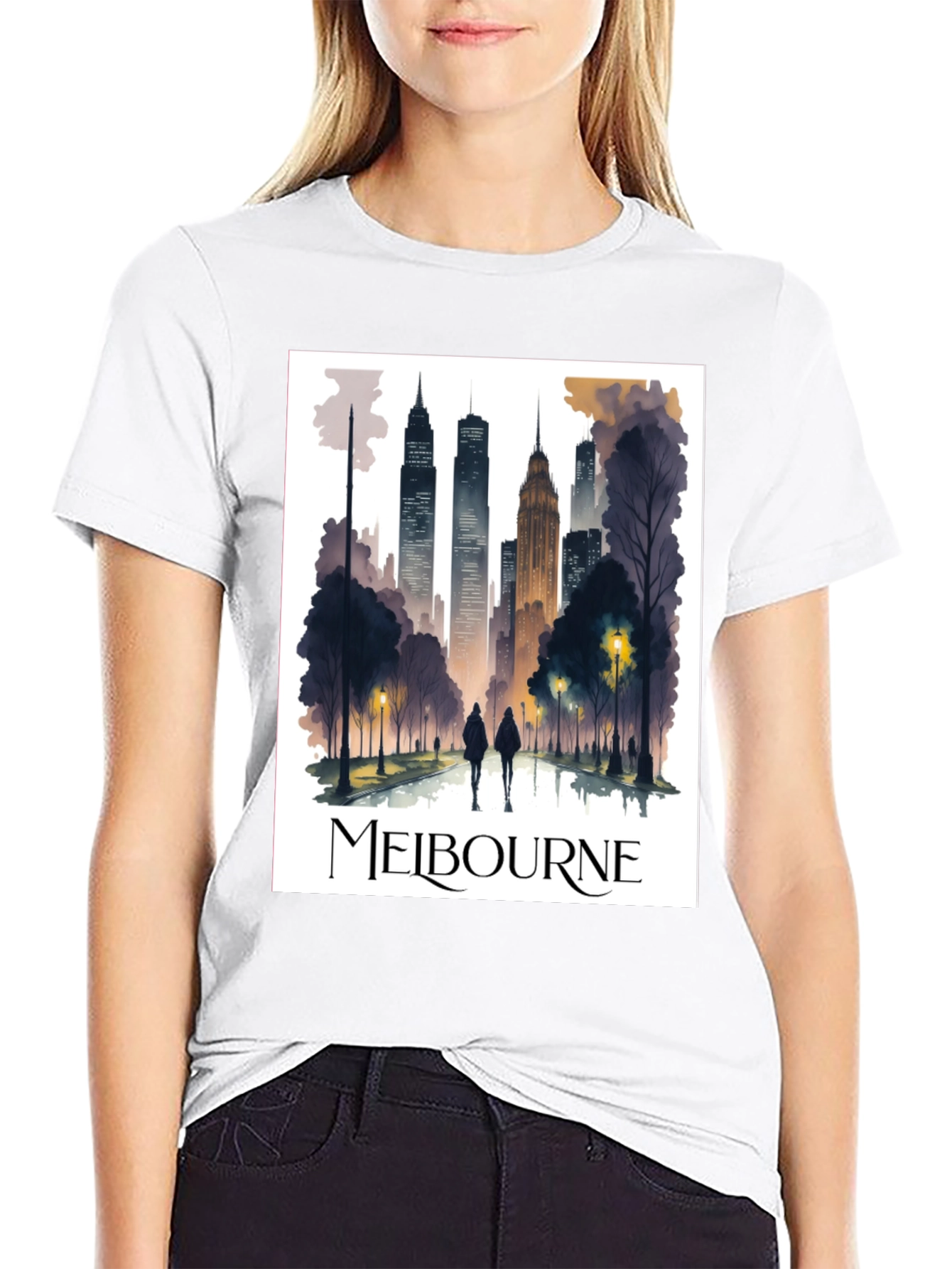 Melbourne Skyline Graphic Tee - Stylish Urban Design