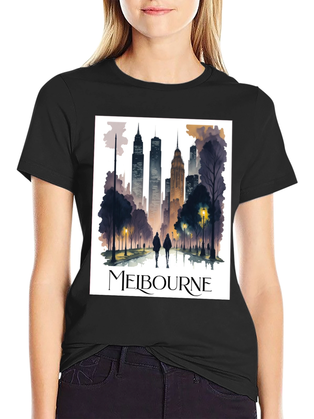 Melbourne Skyline Graphic Tee - Stylish Urban Design