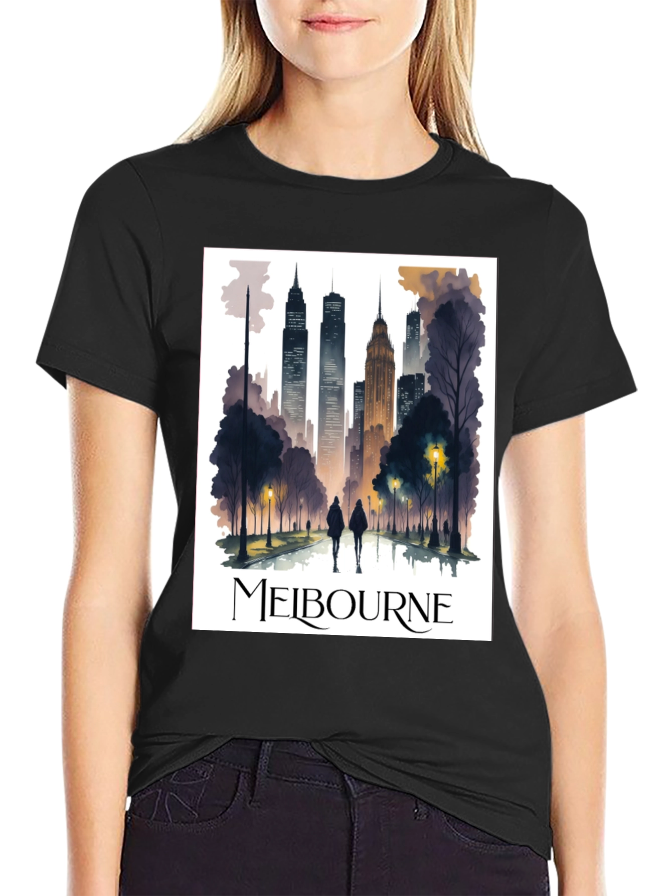 Melbourne Skyline Graphic Tee - Stylish Urban Design