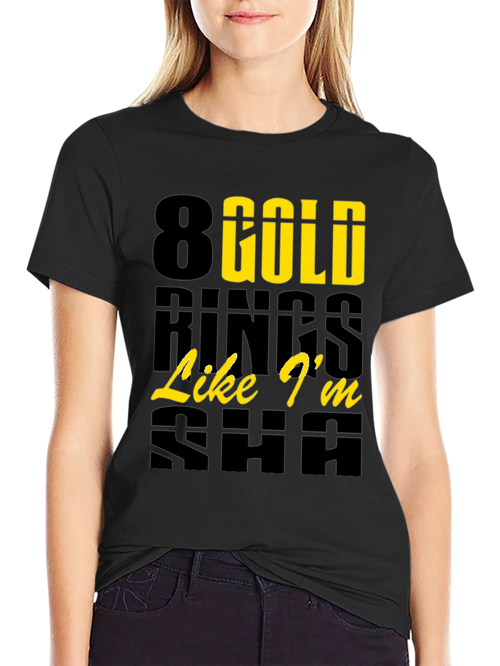 8 Gold Rings Graphic Tee - Trendy & Stylish