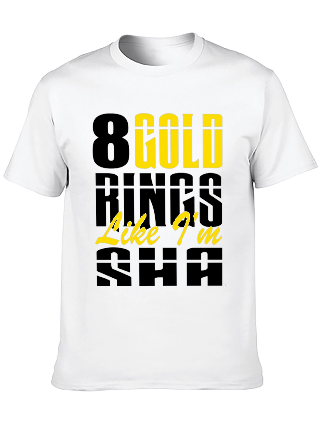 8 Gold Rings Graphic Tee - Trendy & Stylish