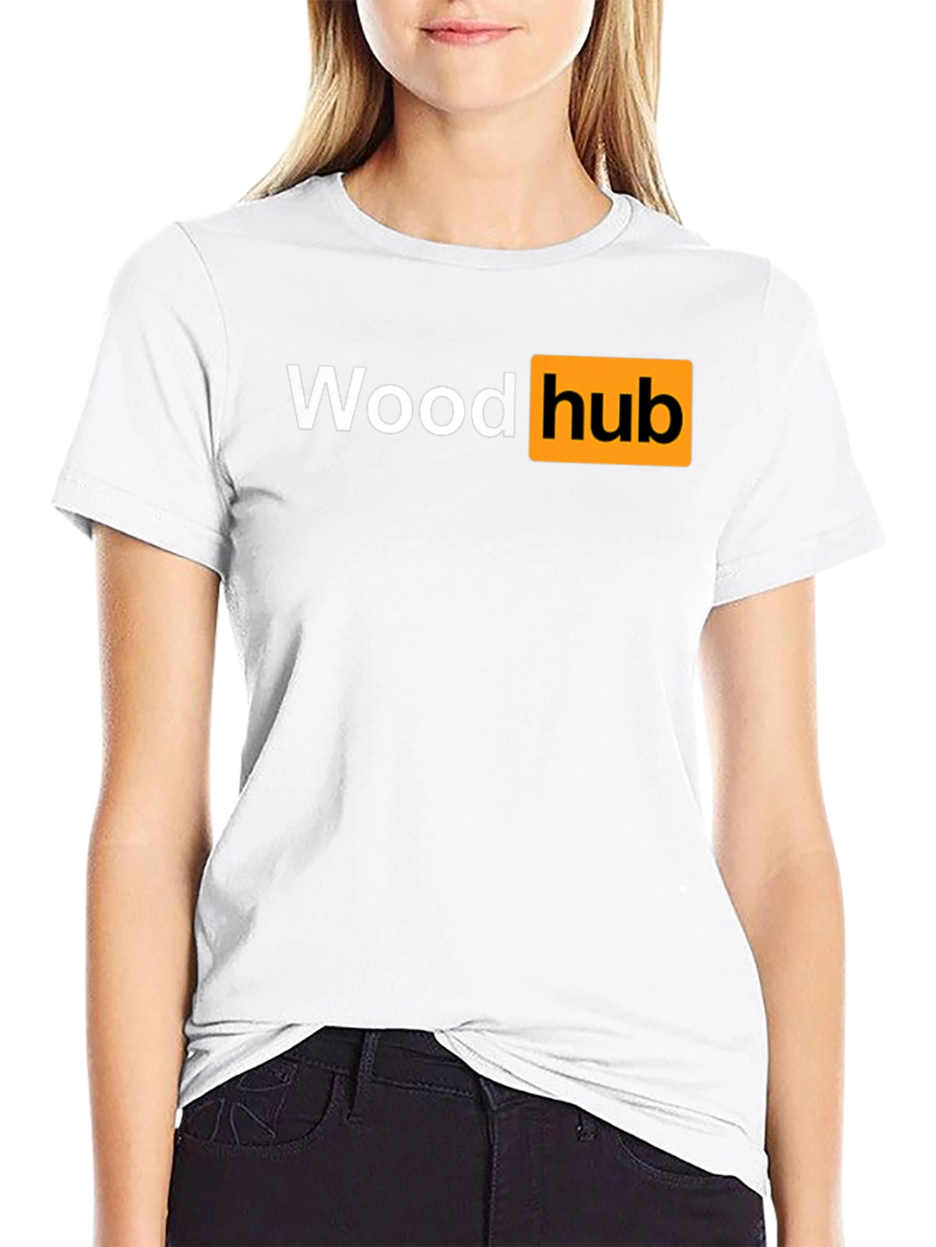 Wood Hub Black T-Shirt - Funny Design
