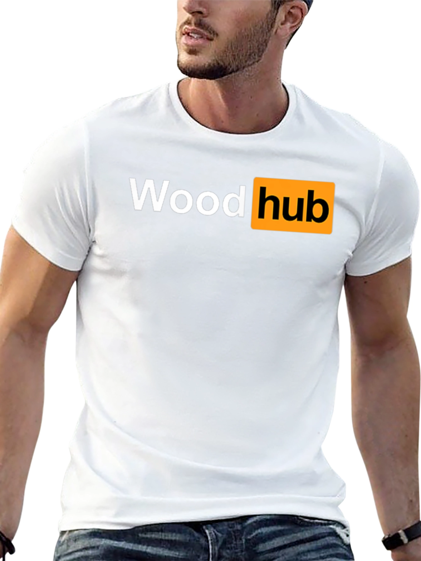 Wood Hub Black T-Shirt - Funny Design