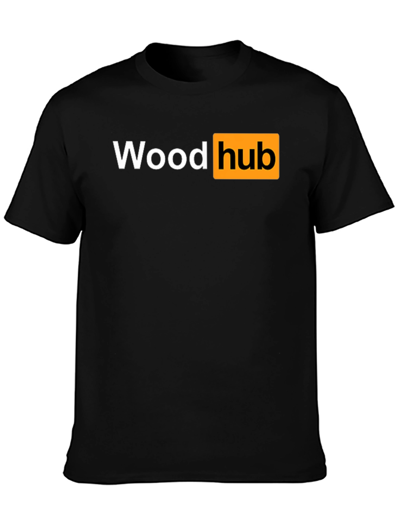 Wood Hub Black T-Shirt - Funny Design