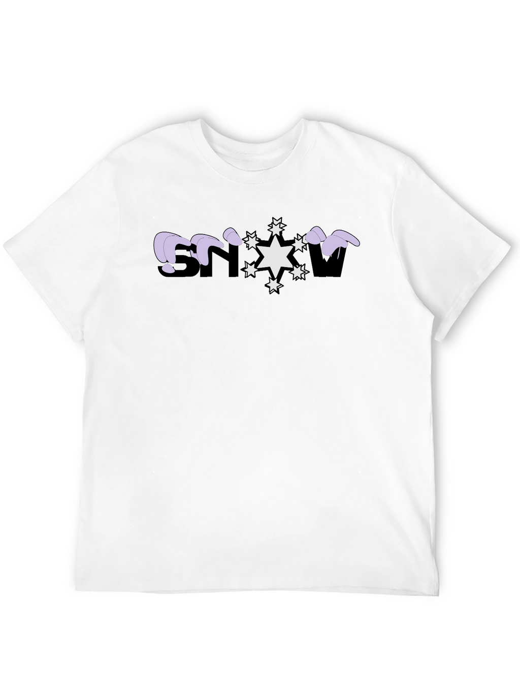 Snowflake Graphic Print Black T-Shirt