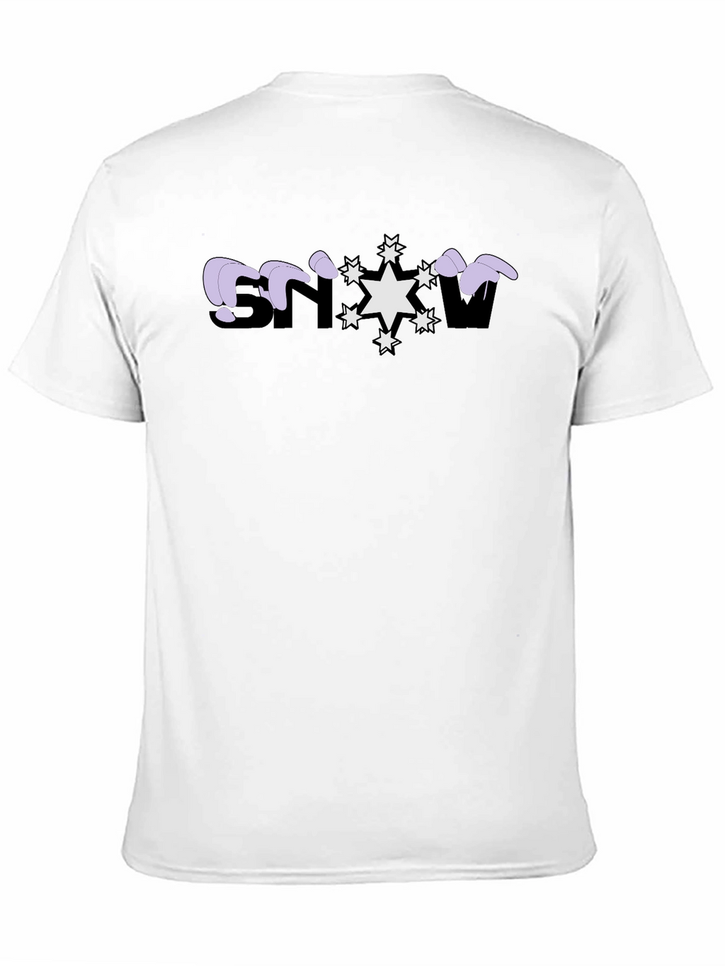 Snowflake Graphic Print Black T-Shirt