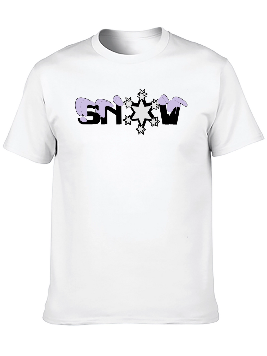 Snowflake Graphic Print Black T-Shirt