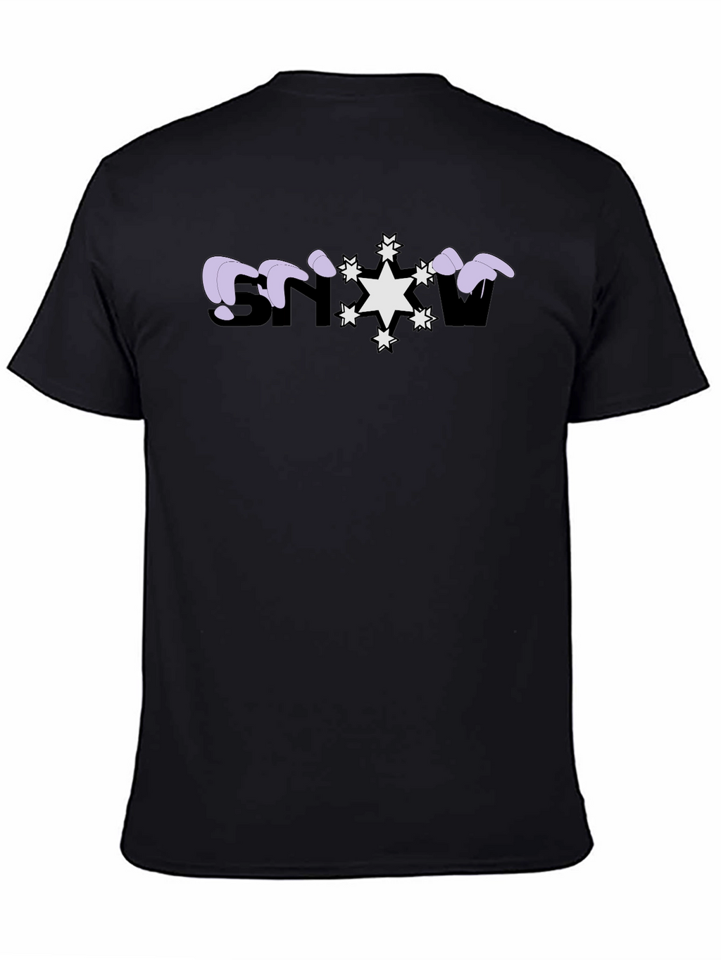 Snowflake Graphic Print Black T-Shirt