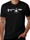 Snowflake Graphic Print Black T-Shirt