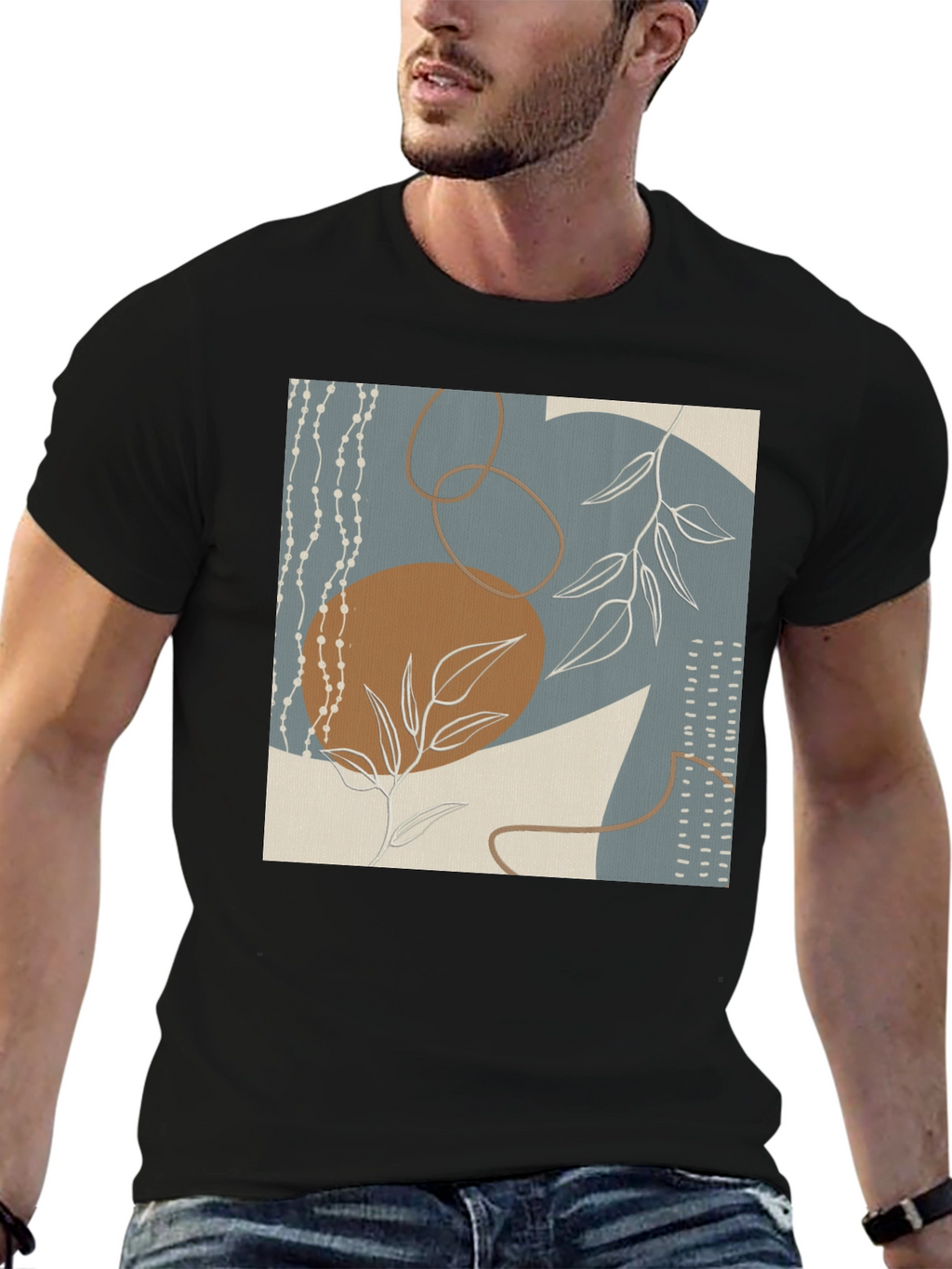 Abstract Art Print Black Tee