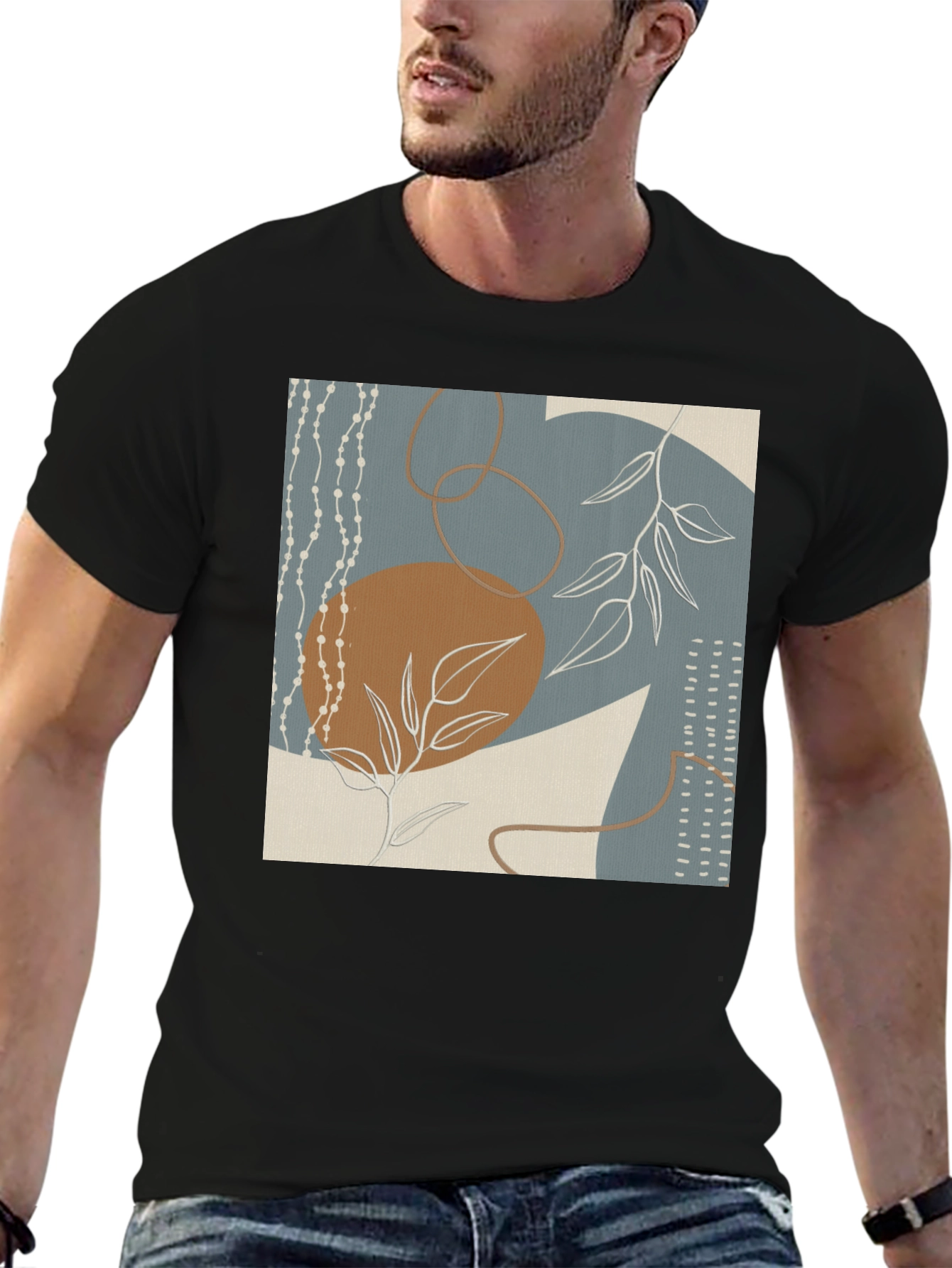 Abstract Art Print Black Tee