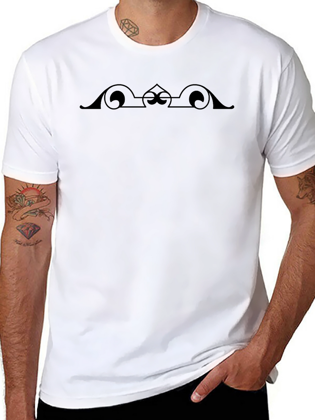 Elegant Black Graphic Print Tee