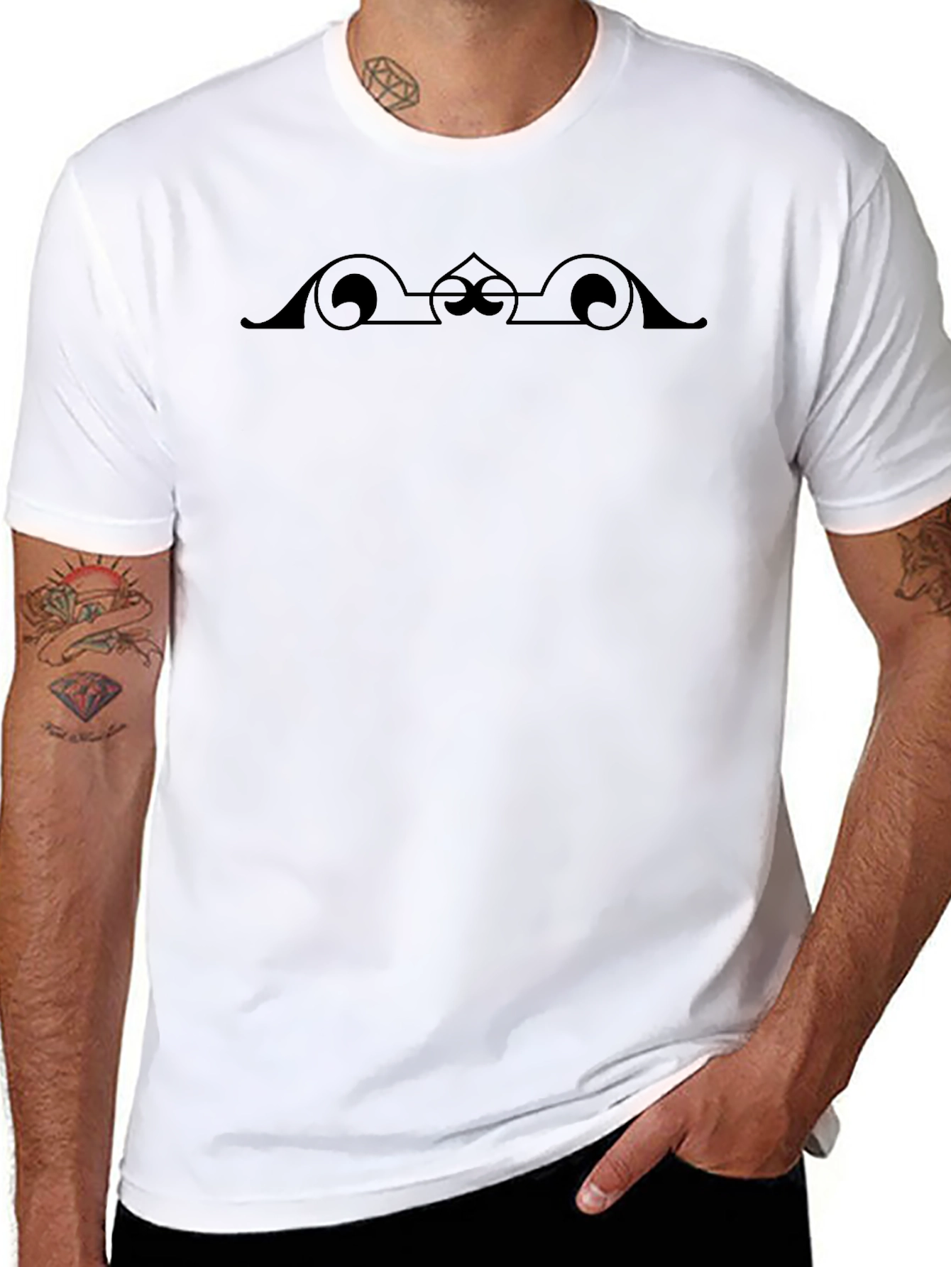 Elegant Black Graphic Print Tee