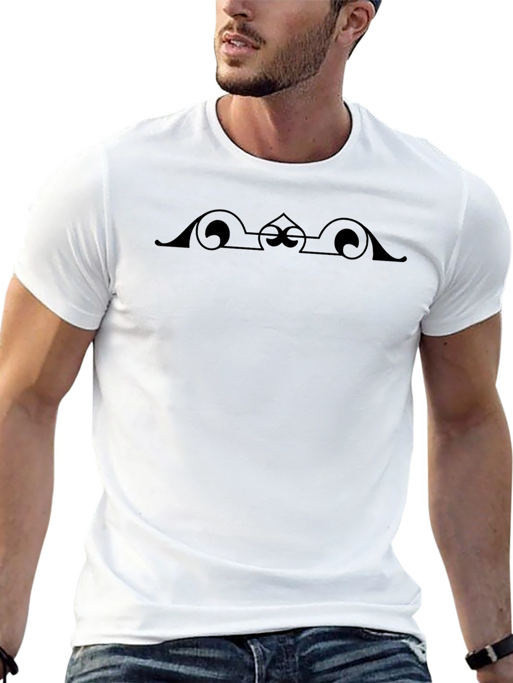 Elegant Black Graphic Print Tee