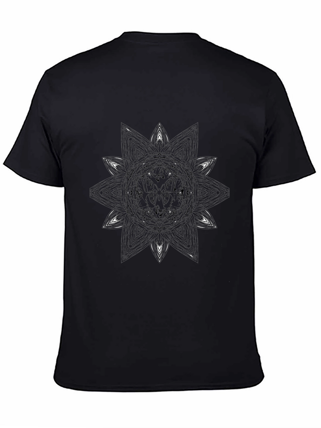 Geometric Star Graphic Black T-Shirt