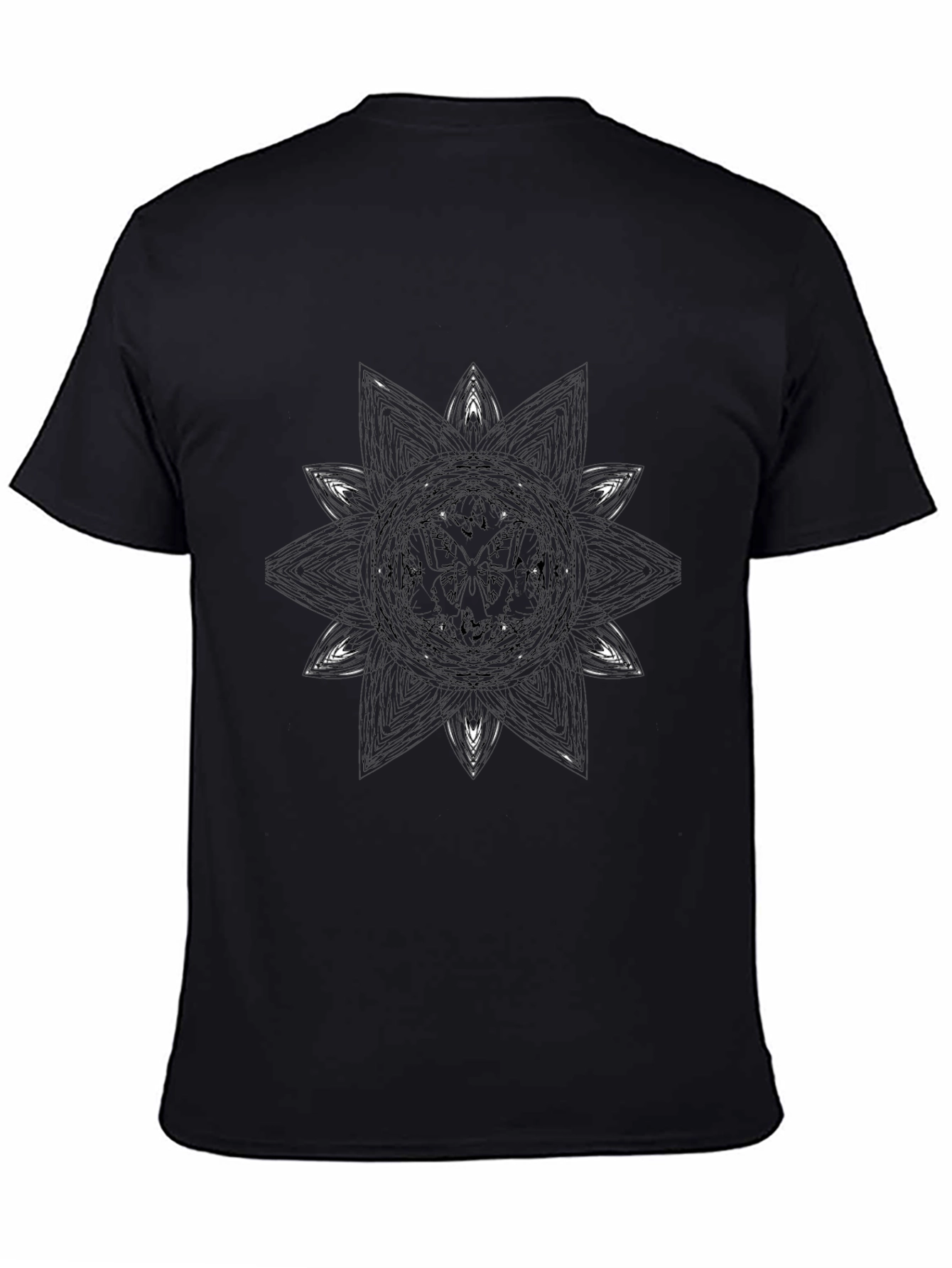 Geometric Star Graphic Black T-Shirt