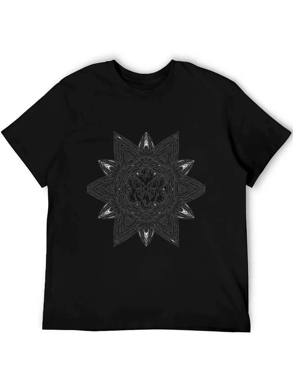 Geometric Star Graphic Black T-Shirt