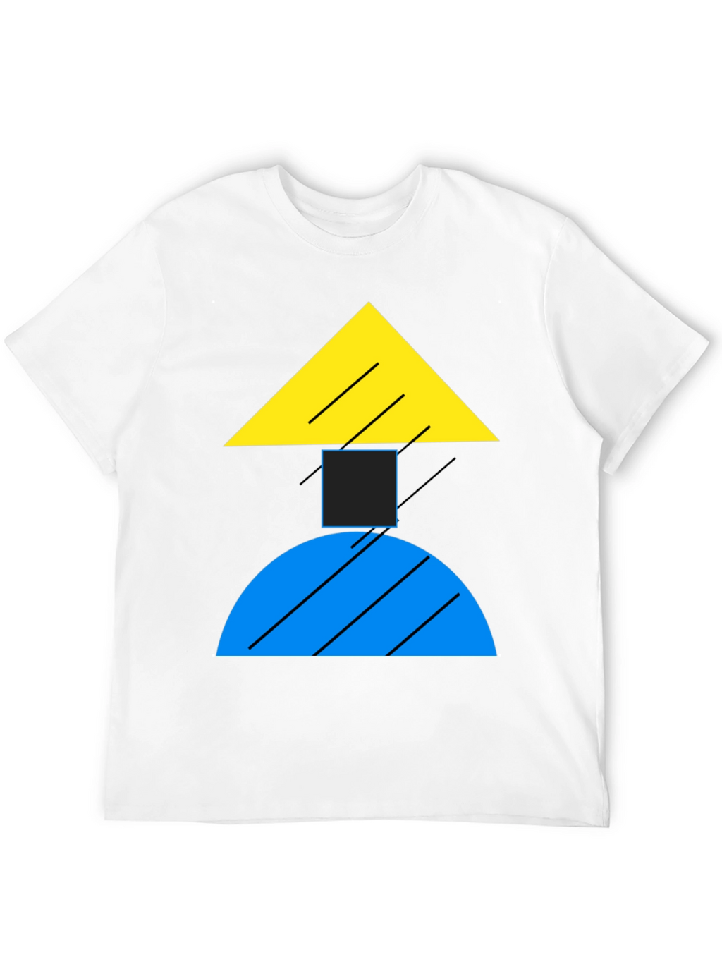 Geometric Shapes Black T-Shirt