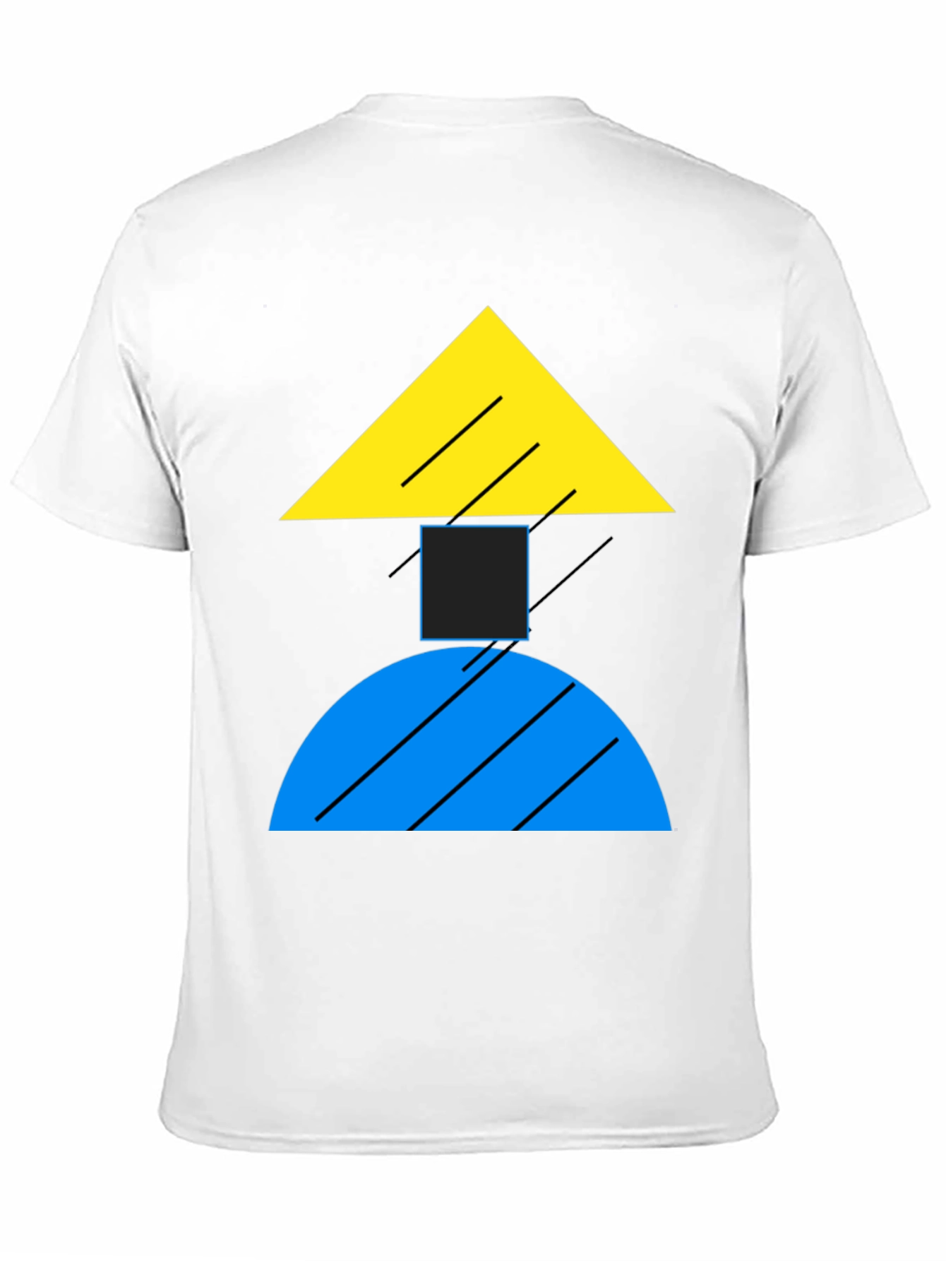 Geometric Shapes Black T-Shirt