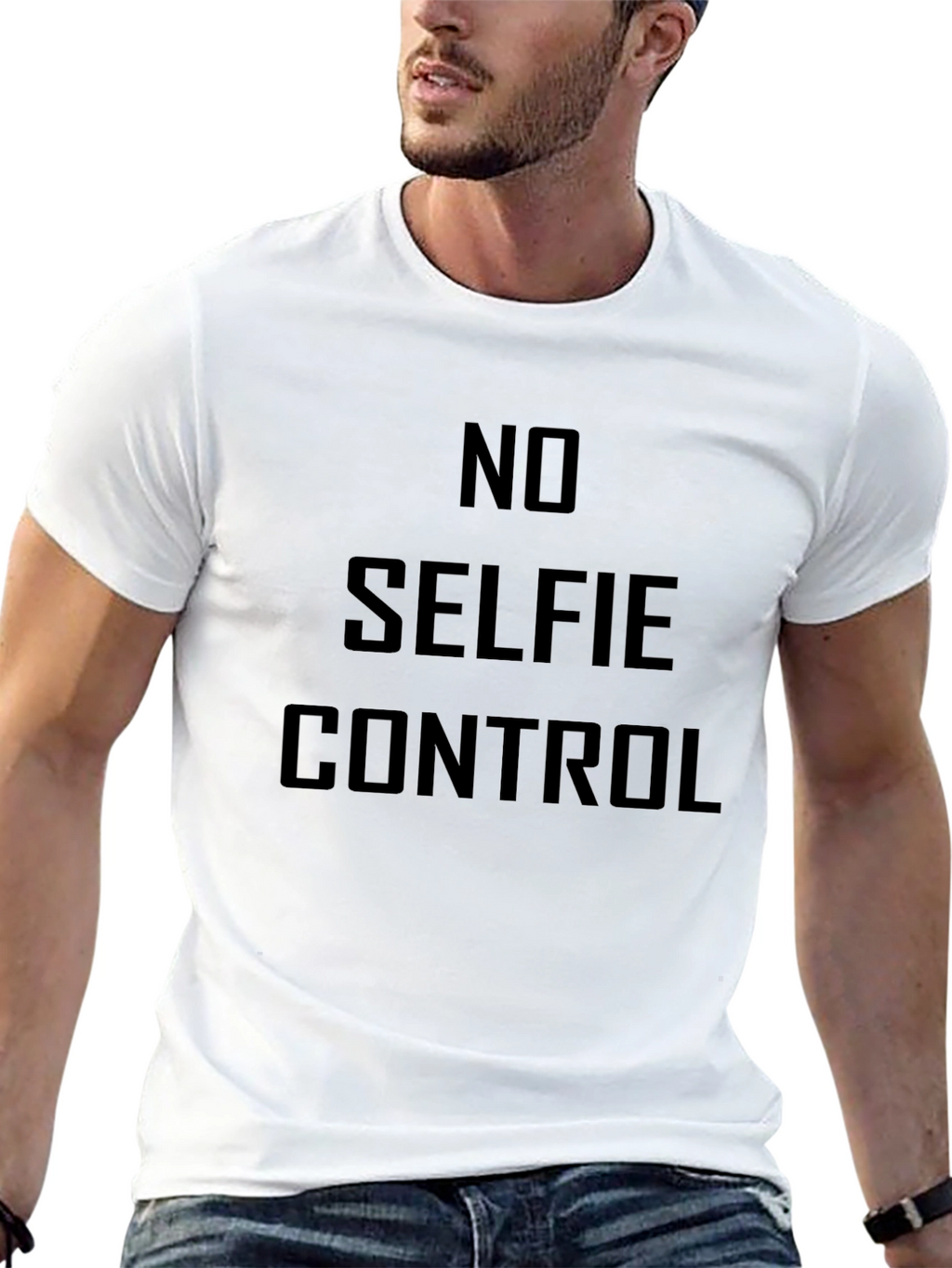 No Selfie Control Graphic T-Shirt