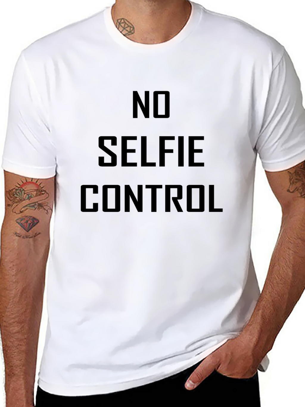 No Selfie Control Graphic T-Shirt