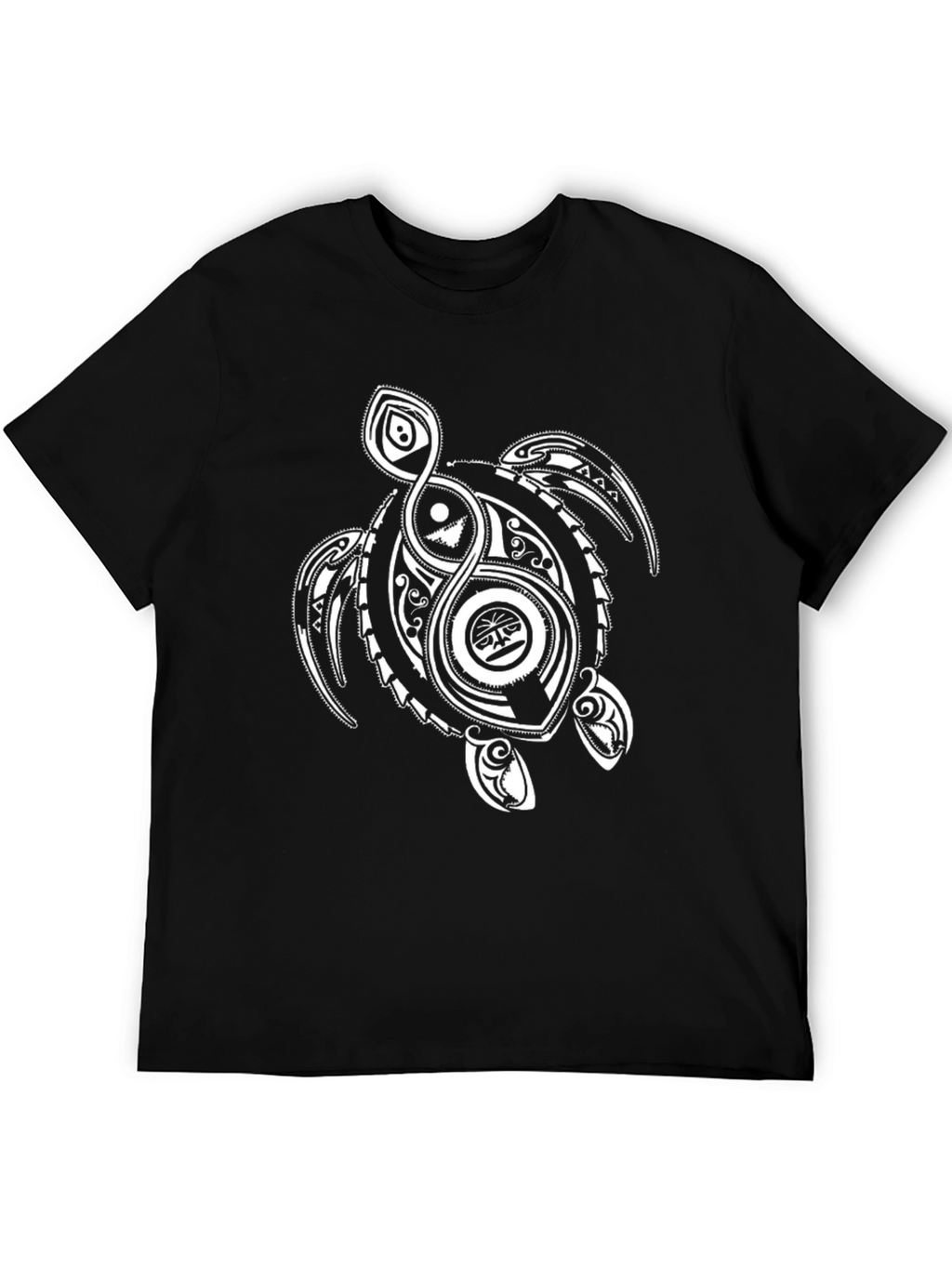 Tribal Turtle Graphic T-Shirt - Black