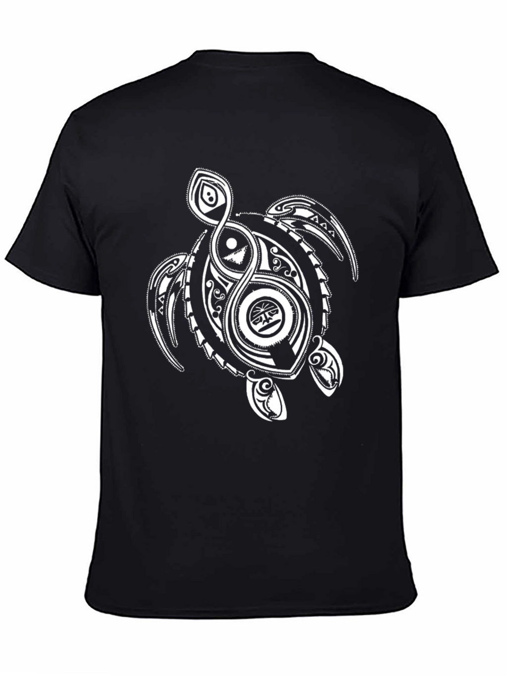 Tribal Turtle Graphic T-Shirt - Black
