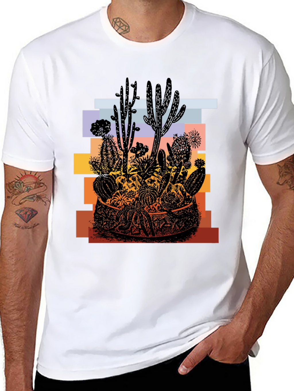 Cactus Desert Graphic T-Shirt - Unisex Black Tee