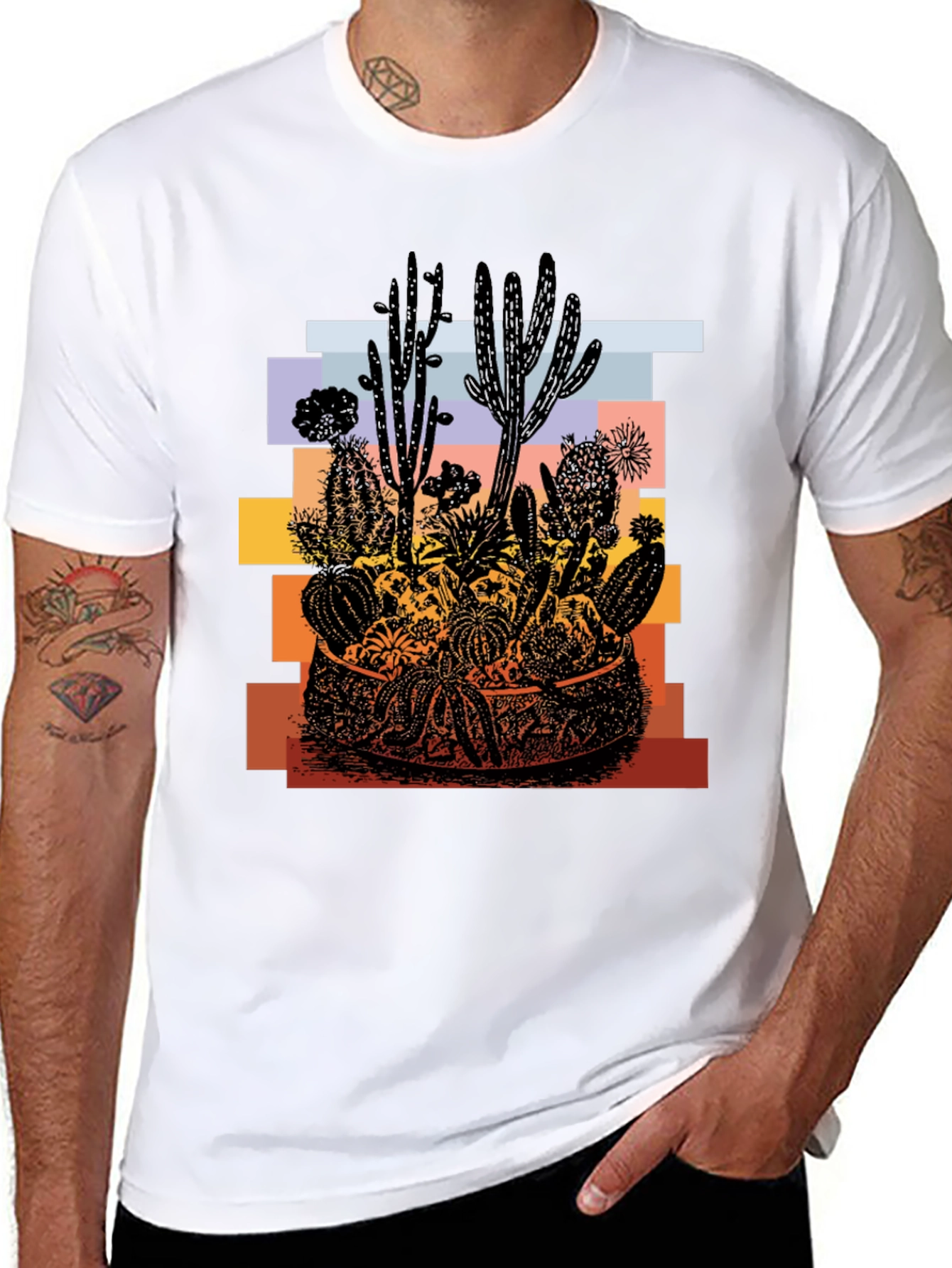 Cactus Desert Graphic T-Shirt - Unisex Black Tee
