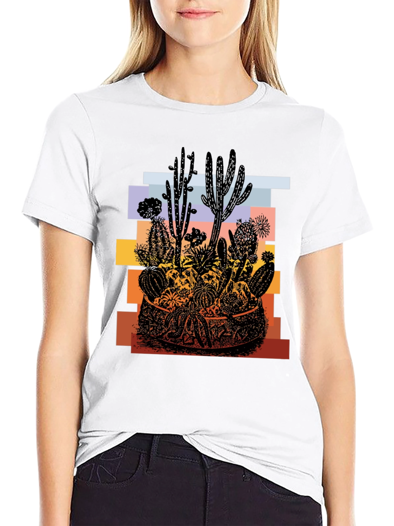 Cactus Desert Graphic T-Shirt - Unisex Black Tee