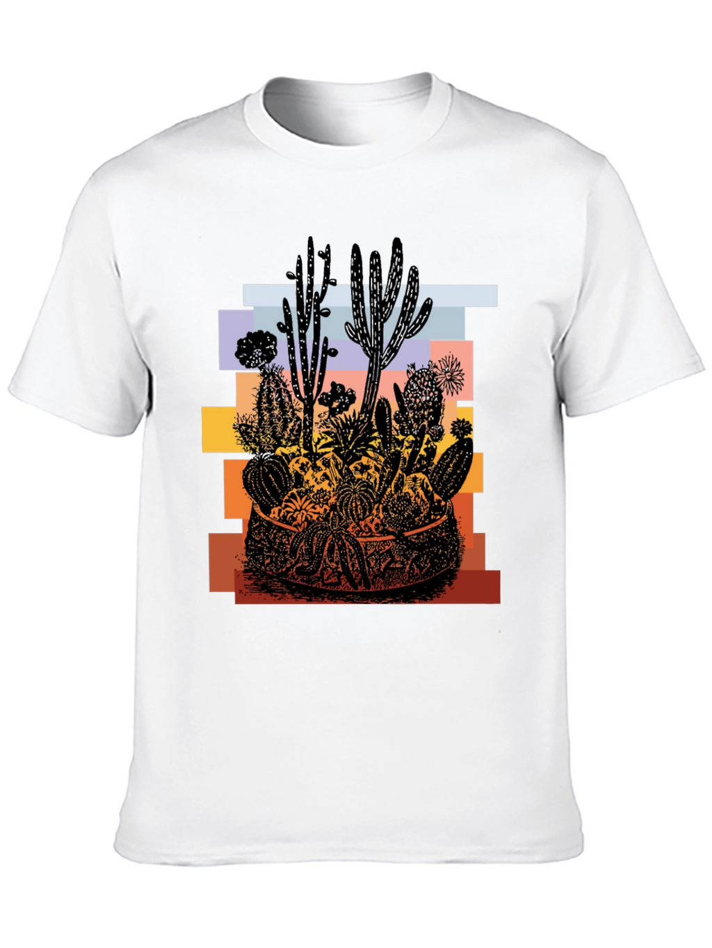 Cactus Desert Graphic T-Shirt - Unisex Black Tee