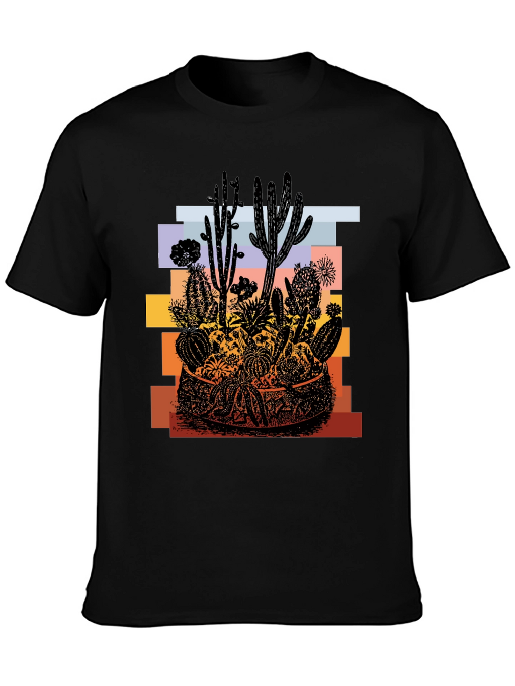 Cactus Desert Graphic T-Shirt - Unisex Black Tee