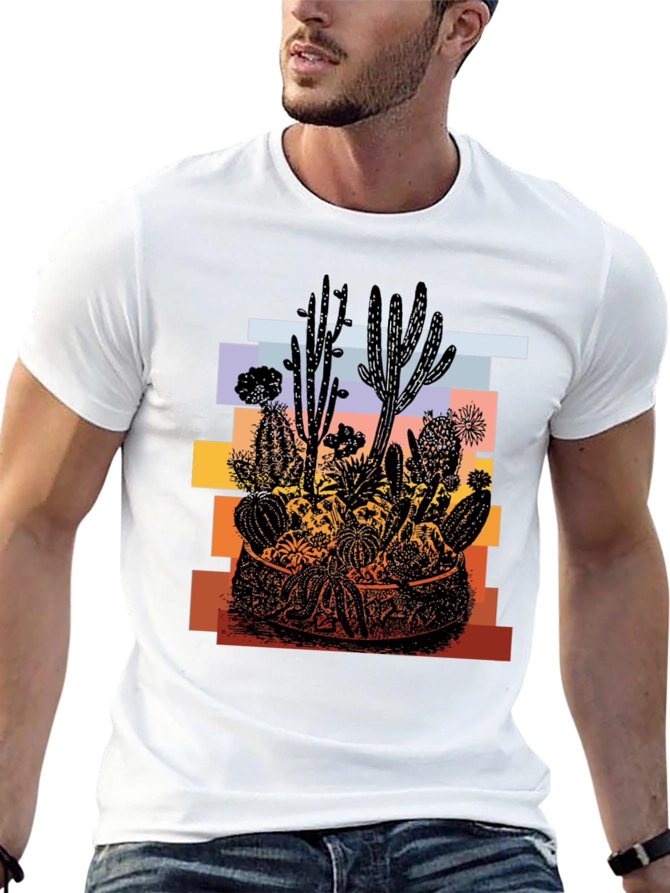 Cactus Desert Graphic T-Shirt - Unisex Black Tee