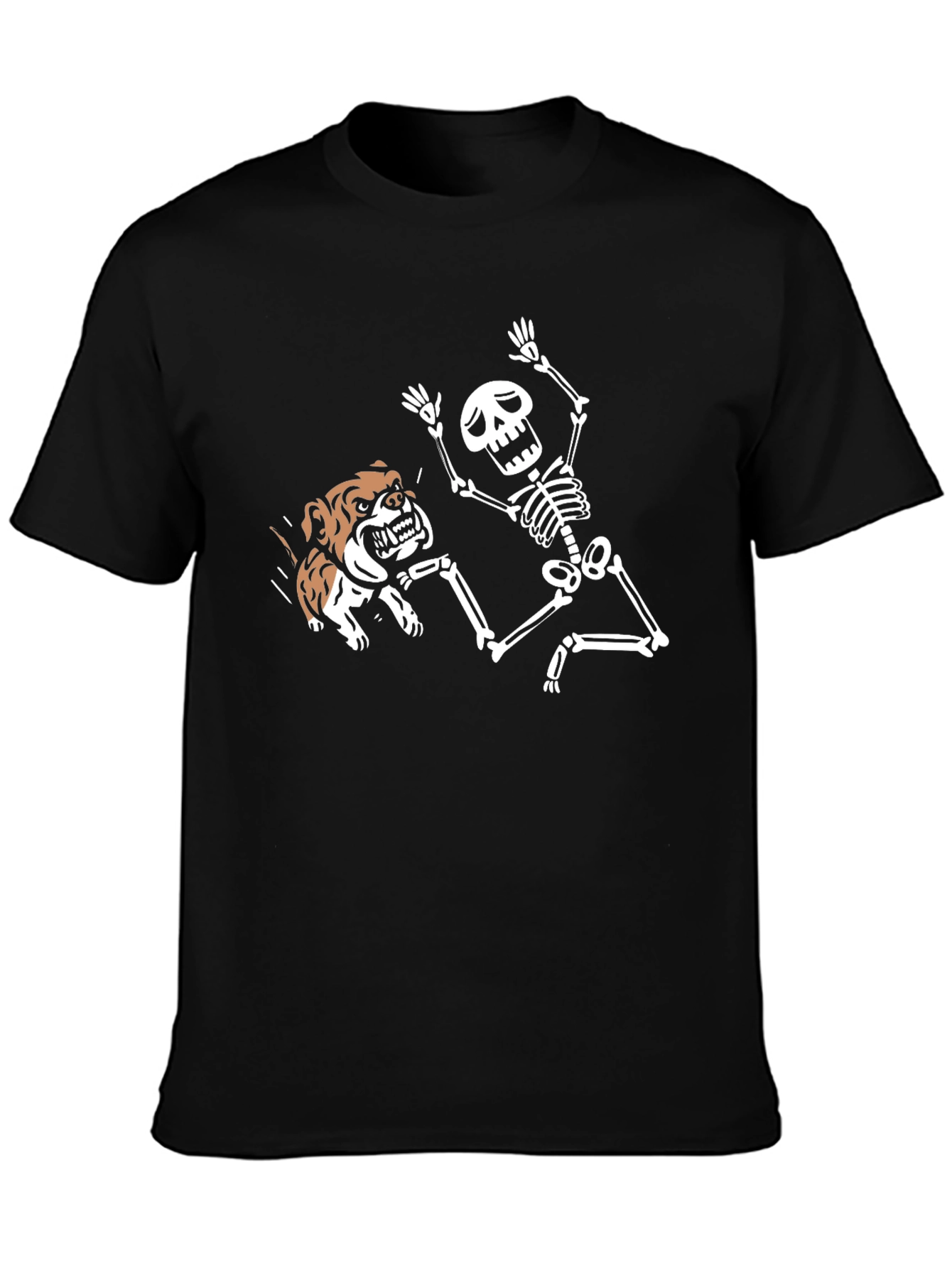 Skeleton & Bulldog Graphic Tee - Black T-Shirt