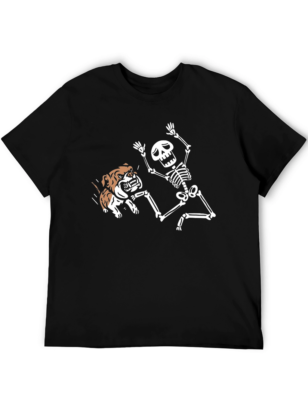 Skeleton & Bulldog Graphic Tee - Black T-Shirt