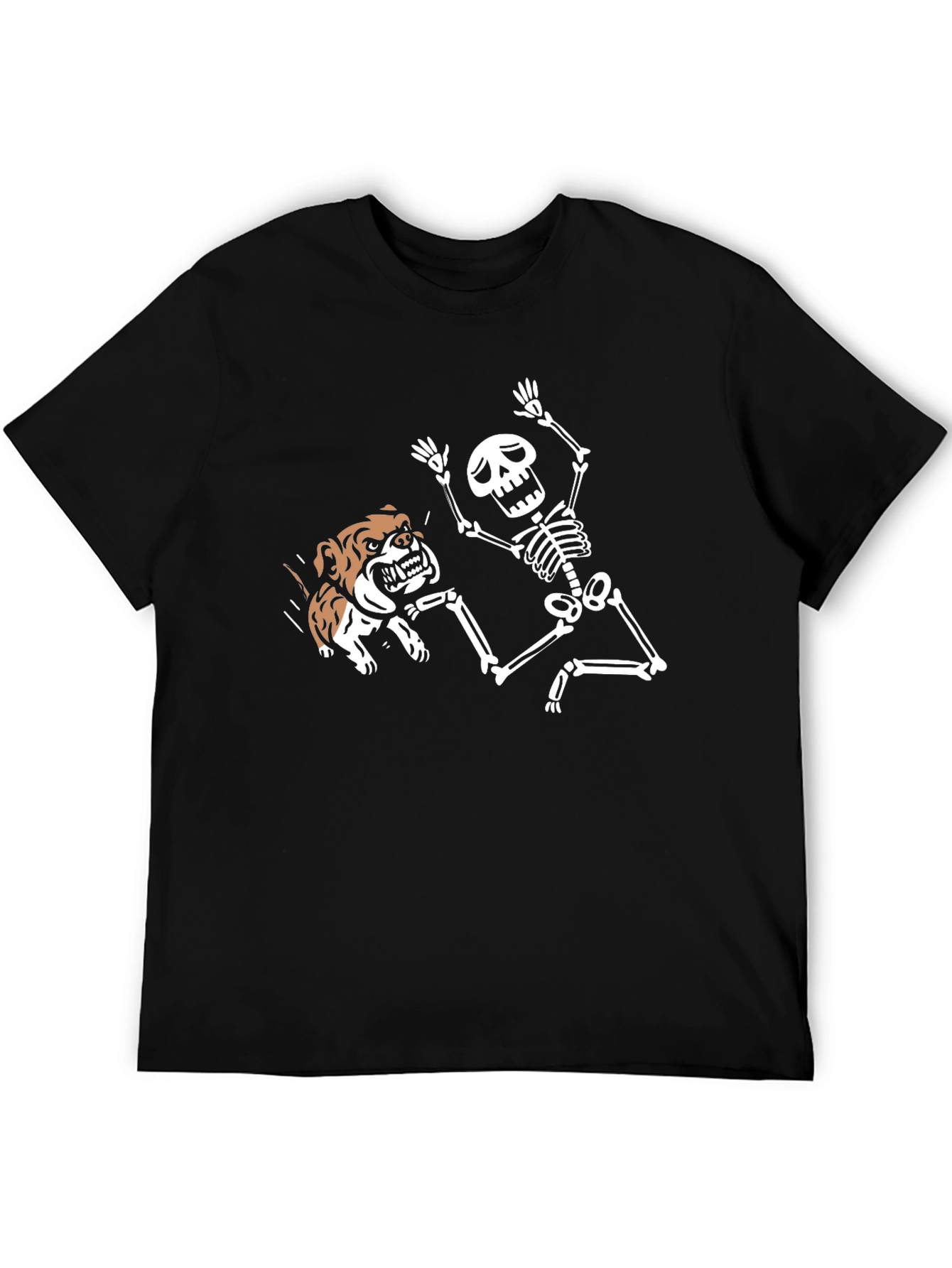 Skeleton & Bulldog Graphic Tee - Black T-Shirt