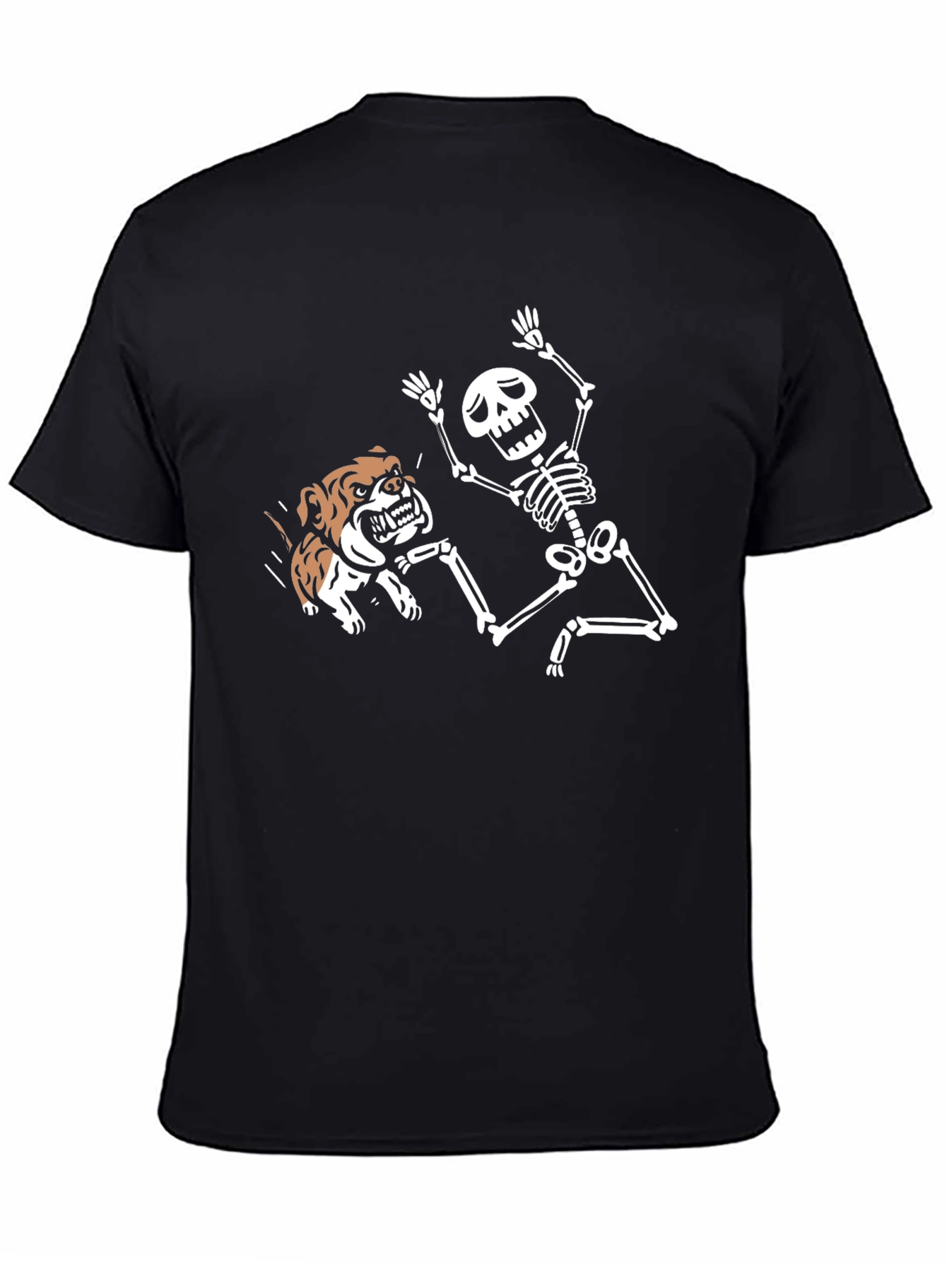 Skeleton & Bulldog Graphic Tee - Black T-Shirt