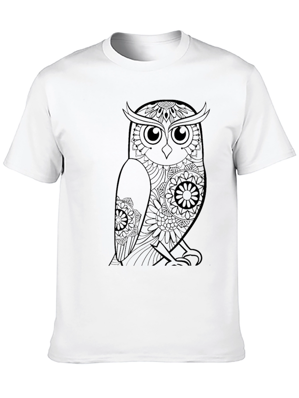Mens Black Owl Graphic Tee