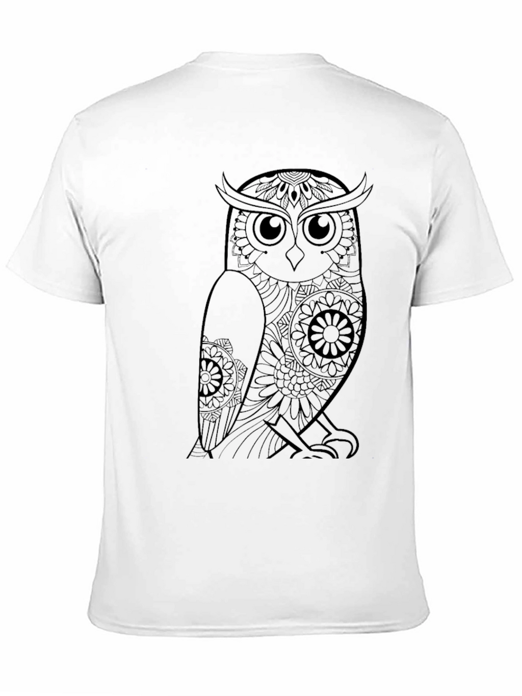 Mens Black Owl Graphic Tee