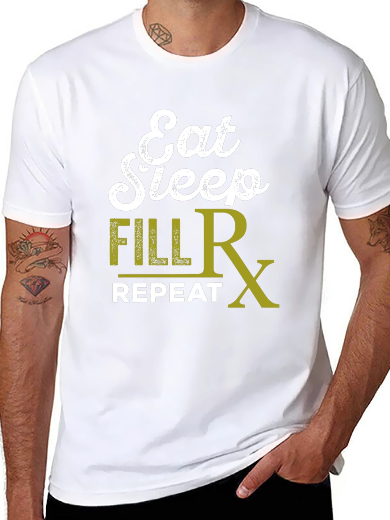 Eat Sleep Fill Rx Repeat Graphic T-Shirt