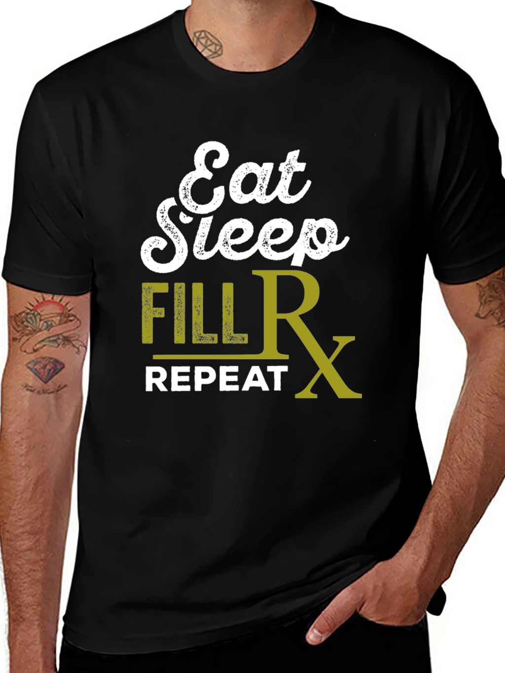 Eat Sleep Fill Rx Repeat Graphic T-Shirt