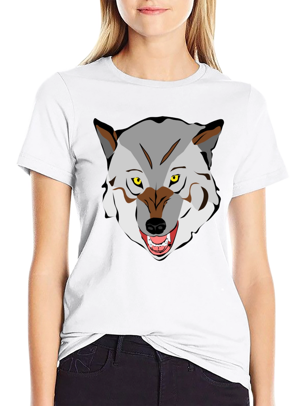 Wolf Graphic Tee - Fierce Animal Print Shirt