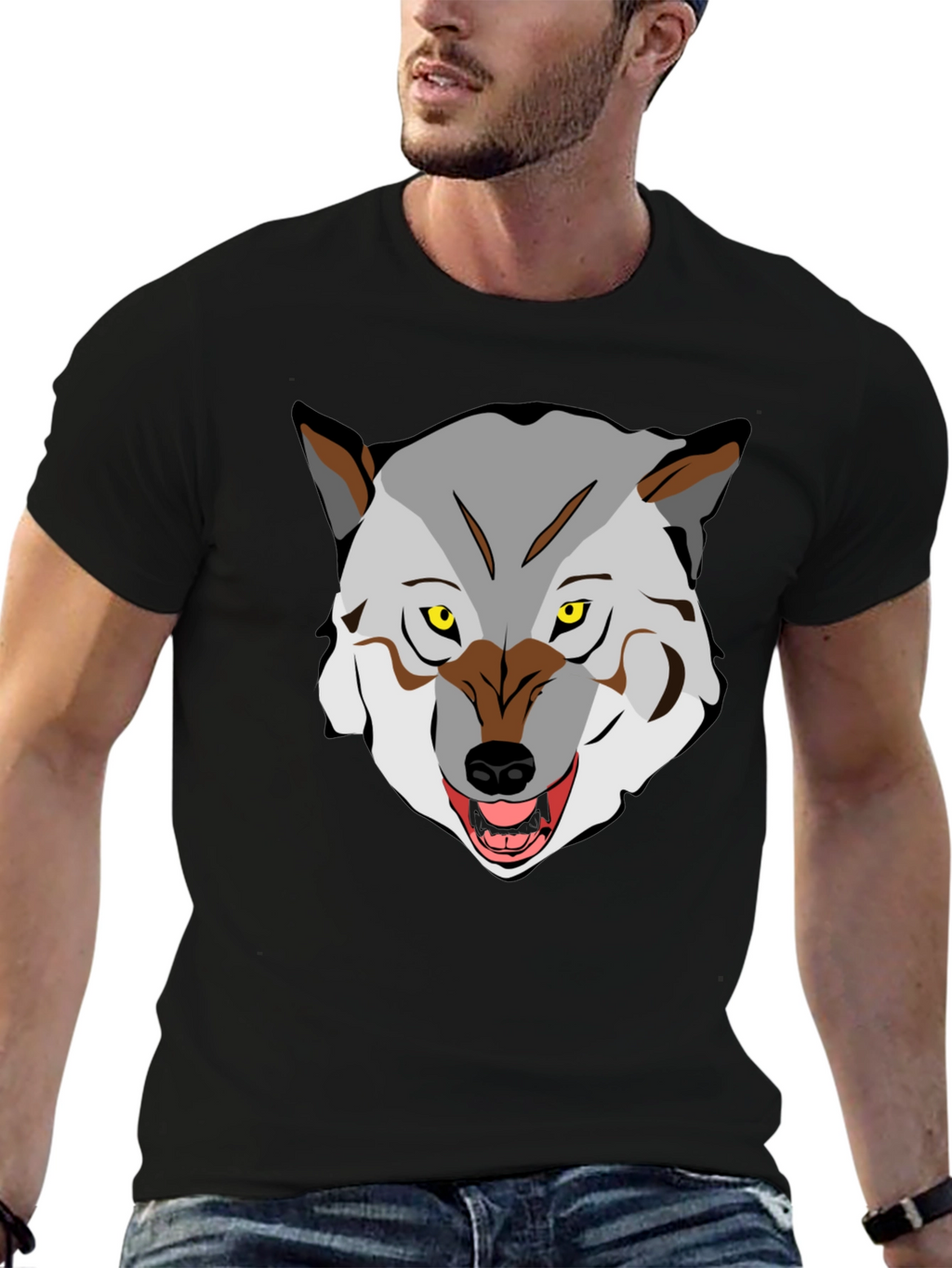 Wolf Graphic Tee - Fierce Animal Print Shirt