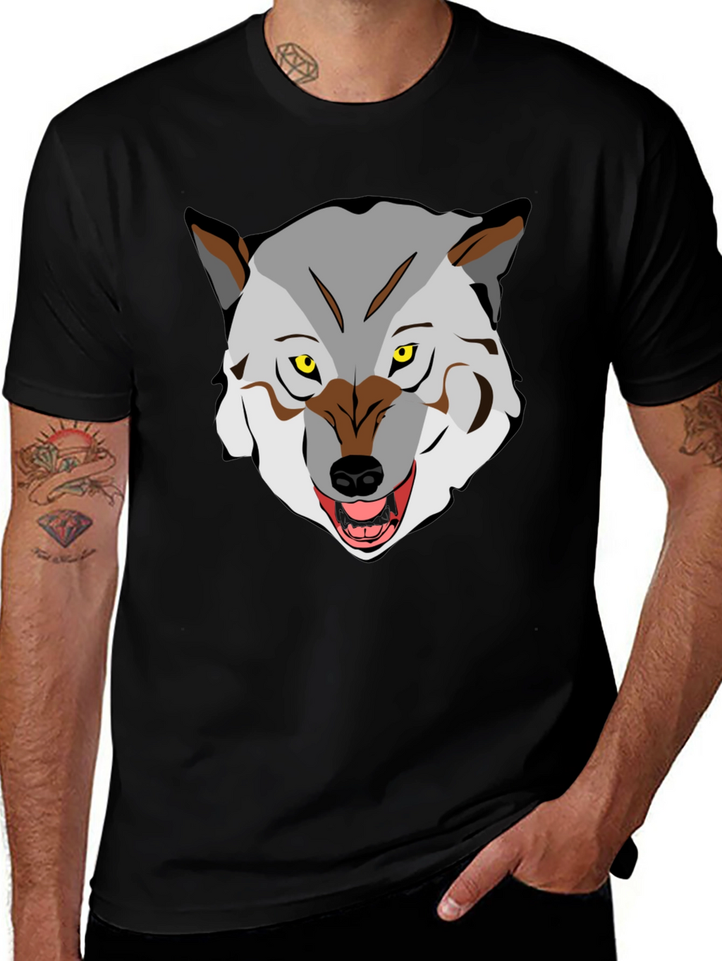 Wolf Graphic Tee - Fierce Animal Print Shirt