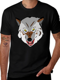 Wolf Graphic Tee - Fierce Animal Print Shirt