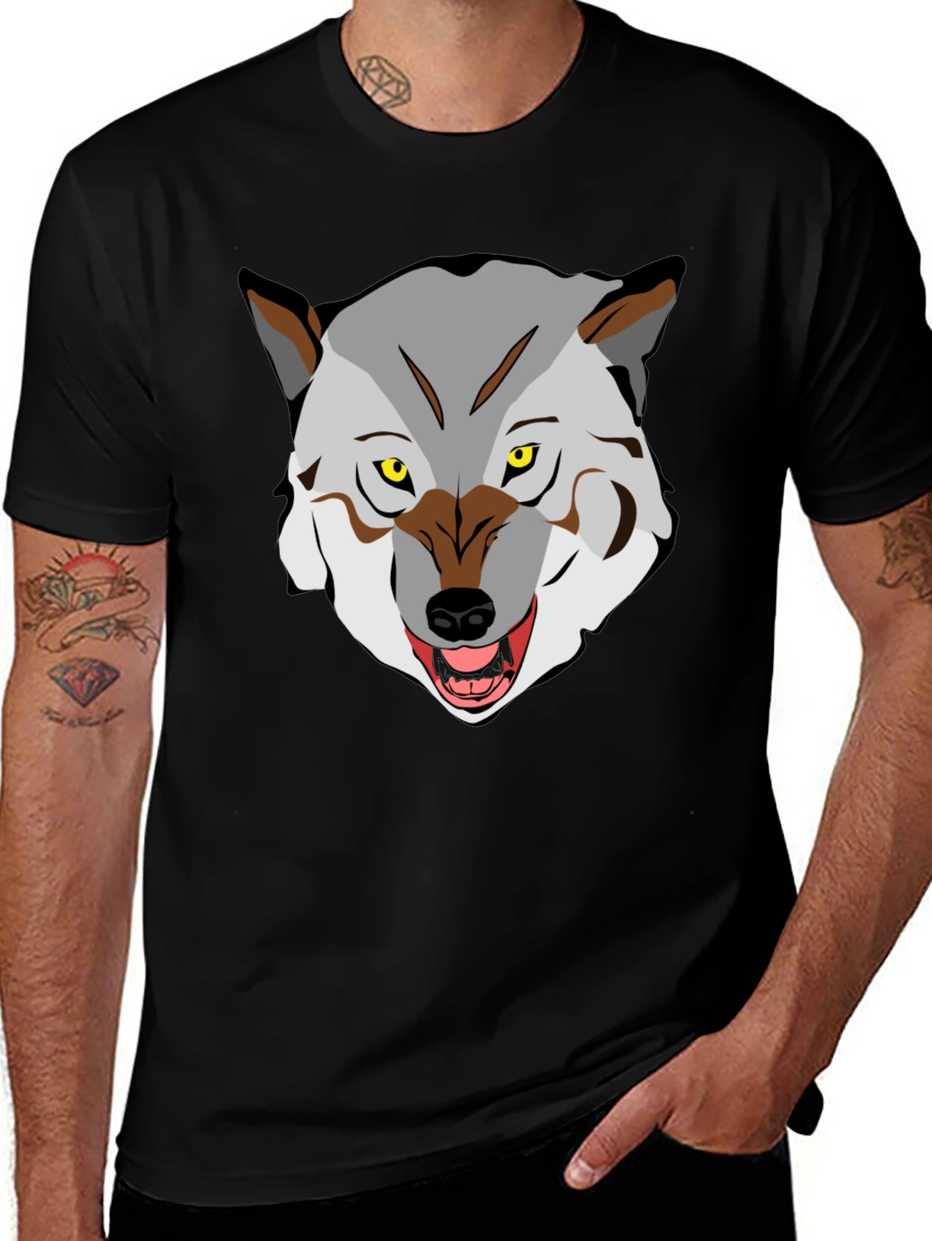 Wolf Graphic Tee - Fierce Animal Print Shirt