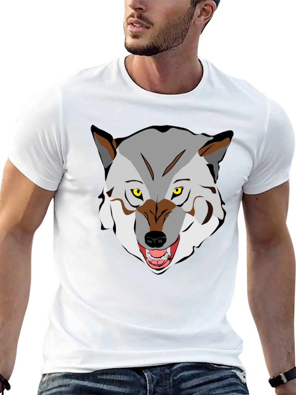 Wolf Graphic Tee - Fierce Animal Print Shirt