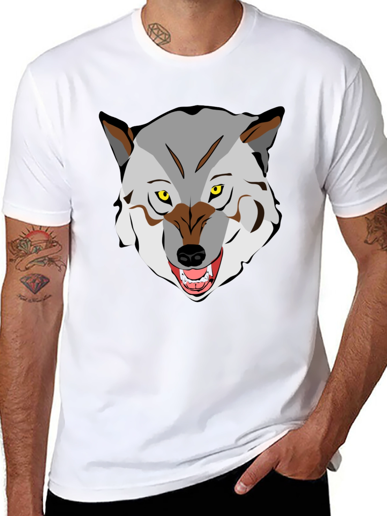 Wolf Graphic Tee - Fierce Animal Print Shirt
