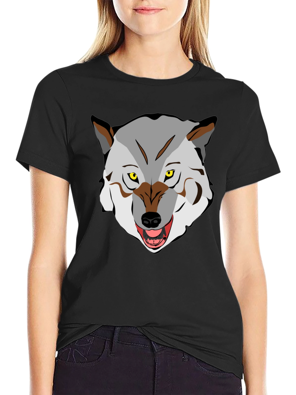 Wolf Graphic Tee - Fierce Animal Print Shirt